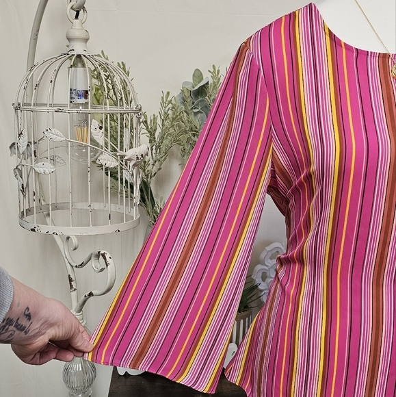 WORTHINGTON | WIDE RIBBON BACK BOW BELL SLEEVE BOUSE - Picture 5 of 16